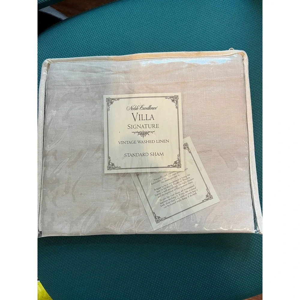 Noble Excellence Villa Signature Vintage Washed Linen Sham Standard 20